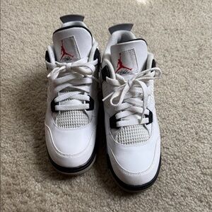 Jordan Kids White and Black Sneakers with Red Accents